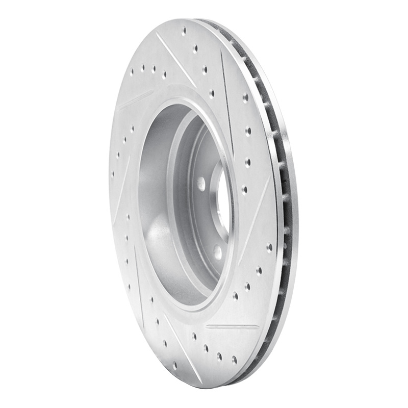 BMW Z8 Brake Rotor (1) - Rear Left - R1 Concepts - Drilled & Slotted - Silver - `95-`03